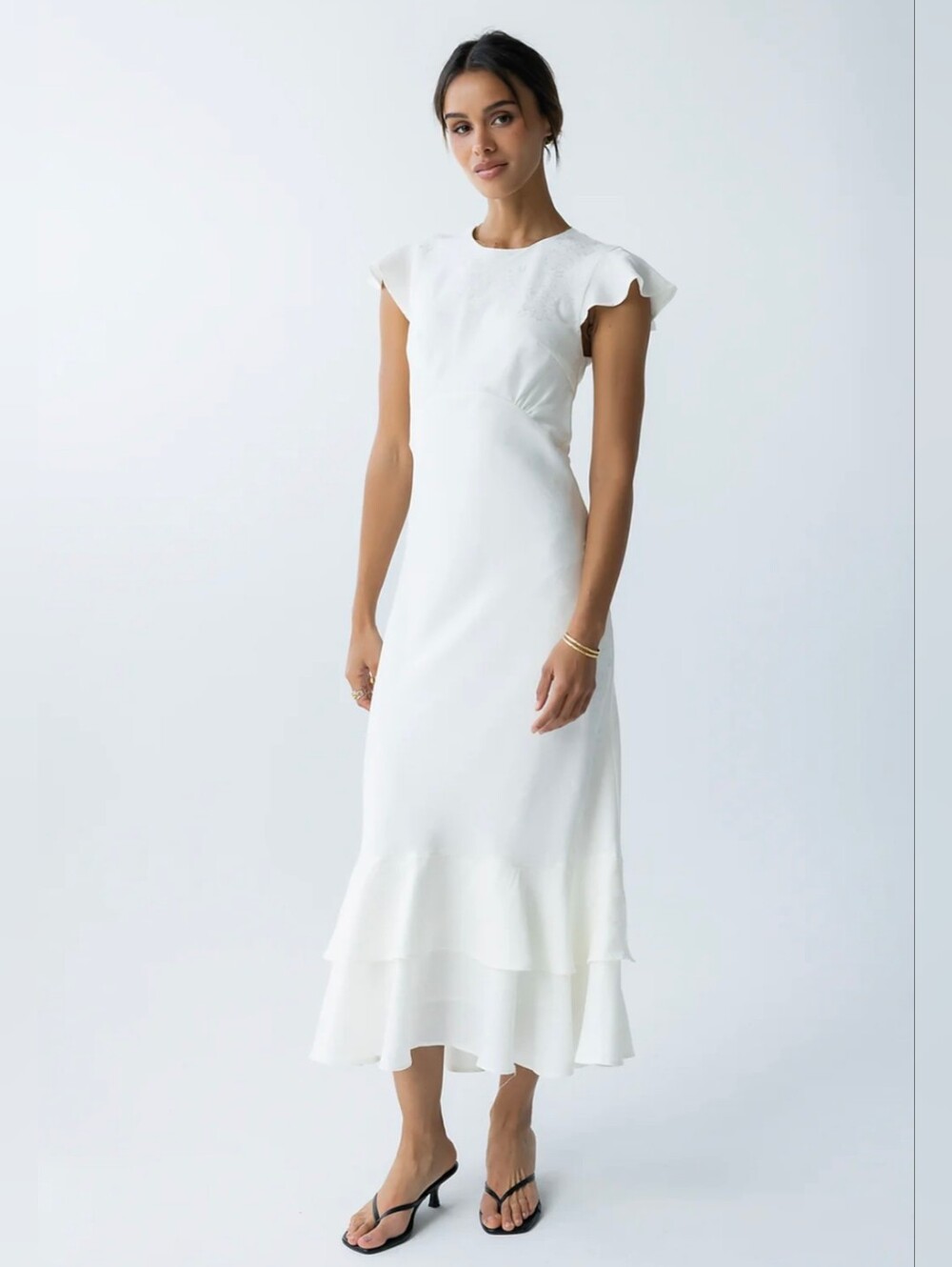 Bohme Mateo Ivory Embossed Floral Maxi Dress XS New Without Tag